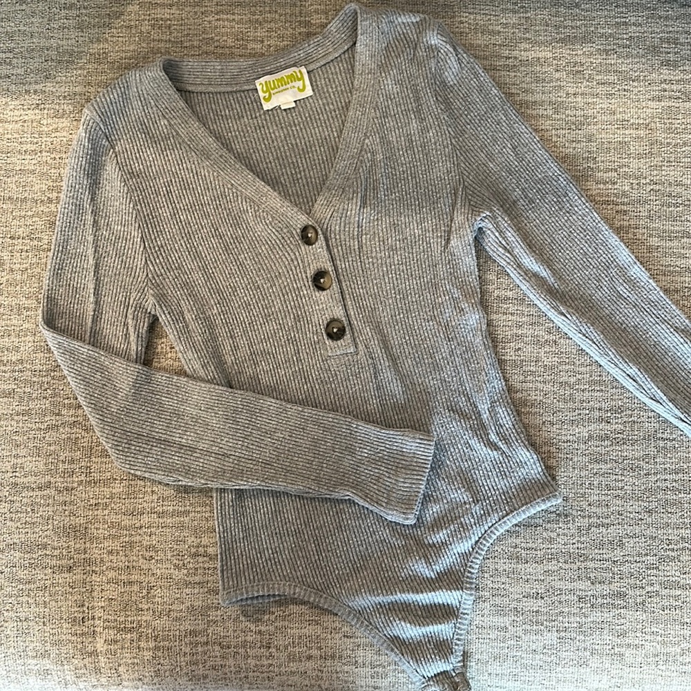 Ribbed sweater body suit